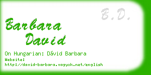 barbara david business card